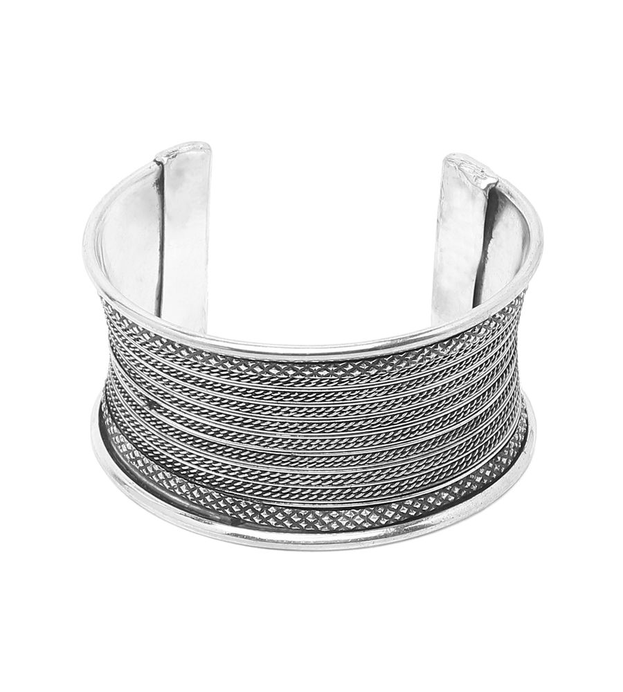 YouBella Jewellery Celebrity Inspired Silver Plated Cuff Bracelet for Girls and Women